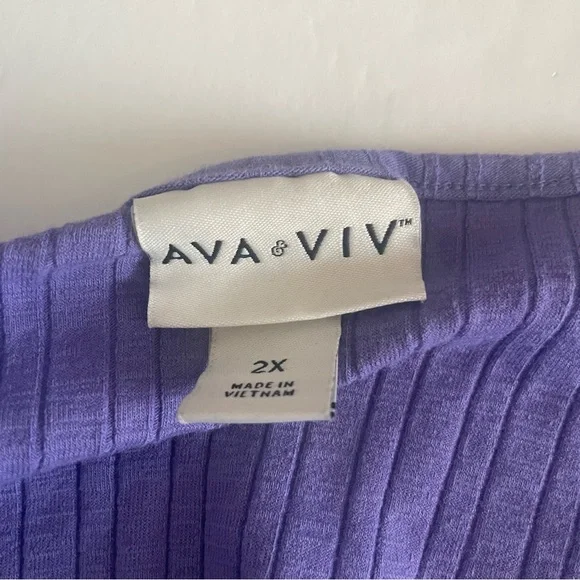 Ava & Viv Purple Plus Size Women's Short Sleeve Top 2x - Picture 4 of 5